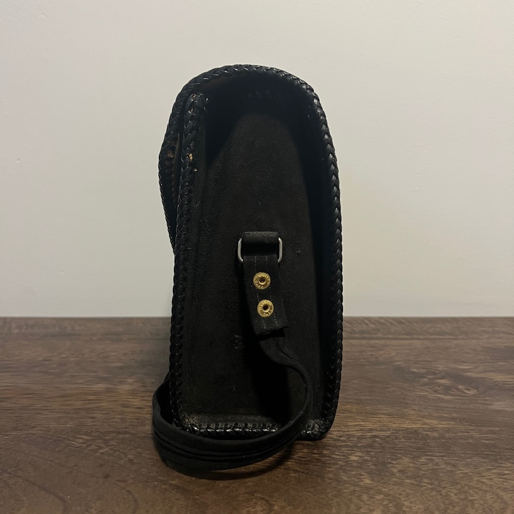 VINTAGE 1930s BLACK SUEDE SHOULDER BAG - Picture 3 of 8